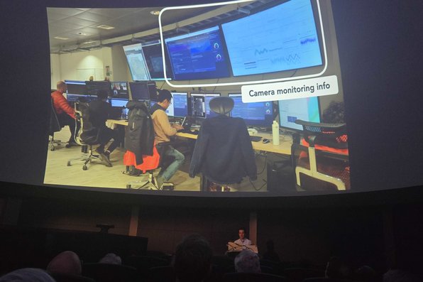Rubin Control Room image being shown on planetarium dome